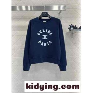 定番 カジュアル ロゴ入り スウェットシャツ セリーヌ コピー Tシャツ コピー ネイビーkid26GHbq0D