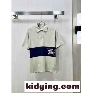 EKD ストライプ コットンポロシャツ バーバリー コピー Tシャツ コピー カーキkid26SvCmCa