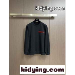 プラダ コピーブランド Tシャツ コピー クルーネック スウェットシャツ ブラックkid261fOjSv