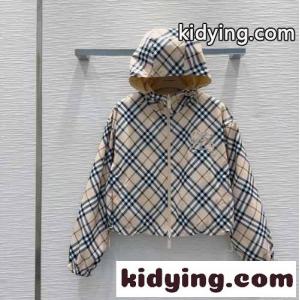 クロップド リバーシブル チェック ジャケット バーバリー コピー ジャケット コピー ベージュkid26OXDWzm