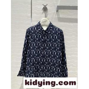 Miss dior コピー Allover シルクツイル ブラウス クリスチャン・ディオール コピー シャツ コピー ネイビーkid26TTLrqa