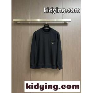 定番 カジュアル スウェットシャツ プラダ コピー Tシャツ コピー ユニセックス ブラックkid26vCqGfC