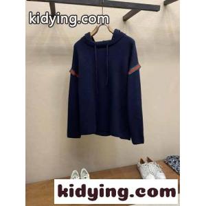 フード付き ウール＆カシミヤ ニット グッチ スーパーコピー セーター コピー ネイビーkid26aS1r0f