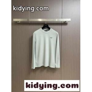 シンプル ロゴ入り プラダ スーパーコピー Tシャツ コピー 長袖Tシャツ ライトグリーンkid26GnaOXn