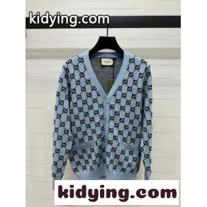 GGジャカード ニットカーディガン グッチ コピー ニット コピー ブルーkid26KfuCau