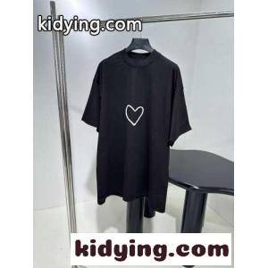 オーバーサイズ LOVEY 半袖Tシャツ バレンシアガ スーパーコピー Tシャツ コピー ブラックkid26fCaWbe