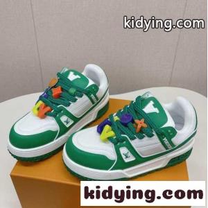 遊び心満載 人気 ルイ・ヴィトン スーパーコピー LV トレイナー マキシ･ライン スニーカー グリーンkid26bmqGji