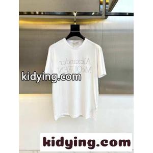 リフレクテッドロゴ 半袖Tシャツ アレキサンダー・マックイーン Tシャツ コピー ホワイトkid2681TT5r