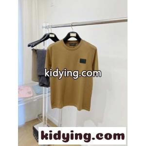 シンプル ロゴパッチ ドルチェ&ガッバーナ ブランド コピー Tシャツ コピー 半袖Tシャツ キャラメルkid26TT5PzC