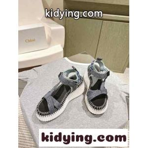 軽量 カジュアル NAMAウェッジサンダル クロエ サンダル スーパーコピー グレーkid26jWbOju
