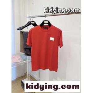 シンプル ロゴパッチ ドルチェ&ガッバーナ ブランド コピー Tシャツ コピー 半袖Tシャツ レッドkid26bSH19b