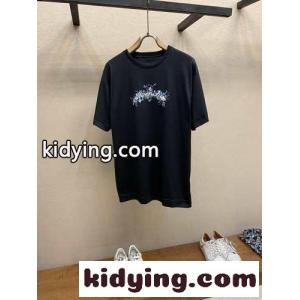 ブランドロゴ コットンフラワー 半袖Tシャツ ジバンシィ スーパーコピー Tシャツ コピー ブラックkid26DCCqiu