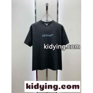 カジュアル ロゴ入り オフホワイト スーパーコピー Tシャツ コピー コットン 半袖Tシャツ ブラックkid26KP59va