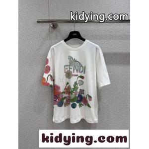 ユニセックス プリント コットン 半袖tシャツ フェンディ コピー Tシャツ 偽物 クルーネックkid26eWHPPf