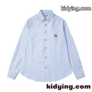 長袖シャツ ボタンダウン 刺繍ロゴ 上品カジュアル ビジネス miumiu コピー ミュウミュウ コピー コピーkidying26mSP99z