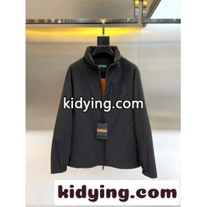 フード収納可能 2WAY ブルゾン エルメネジルド・ゼニア ジャケット 偽物 ブラックkid26r4Tnum