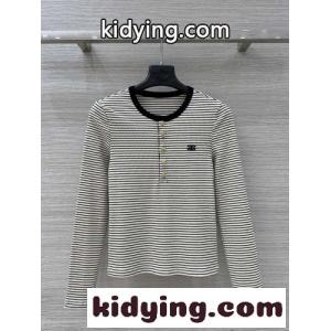 ボーダー柄 ヘンリーネック 長袖Tシャツ セリーヌ コピーブランド Tシャツ コピー トップスkid260vGn4f
