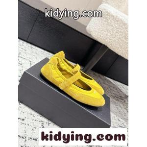 カジュアル ナイロン＆スエード バレリーナ プラダ スーパーコピー シューズ スーパーコピー イエローkid265jq4ru