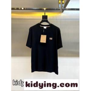 シンプル ロゴプレート コットン バーバリー コピー Tシャツ 偽物 半袖Tシャツ ブラックkid26G9rCqi