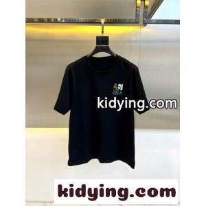 上品 カジュアル コットン 半袖Tシャツ エルメス コピー Tシャツ 偽物 クルーネック ブラックkid26W1PLni
