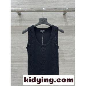 シンプル フェンミン ノースリーブリブニット シャネル スーパーコピー ニット コピー ブラックkid26GLvy8j