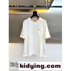 カジュアル リラックス 半袖Tシャツ エルメス コピー Tシャツ 偽物 クルーネック ホワイトkid26vqWHTD