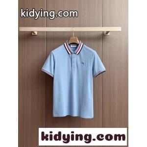 定番 ストライプ トムブラウン コピー Tシャツ 偽物 コットン ポロシャツ ライトブルーkid26KLv0Xj
