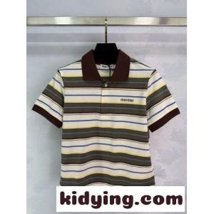 カジュアル お洒落 半袖 ポロシャツ ミュウミュウ コピーブランド Tシャツ コピー コットンkid268THj4n