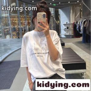 コットン オーバーサイズ ロゴtシャツ アレキサンダーワング Tシャツ コピー ホワイトkid26GzmmKf