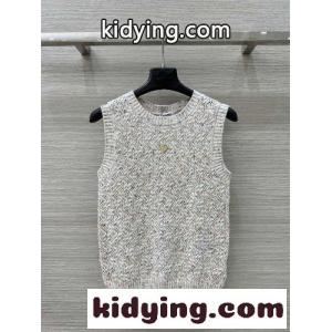 洗練された ノースリーブニットトップス  シャネル コピー ニット コピー ホワイトkid26faSbWn