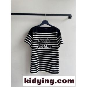 シグネチャー ストライプ ニットトップ ルイ・ヴィトン Tシャツ コピー ブラックkid26bObiii