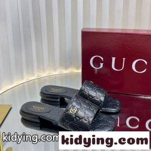 人気 ダブルG付き ウィメンズ スライドサンダル グッチ ブランド コピー サンダル スーパーコピー ブラックkid26f0r4za