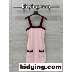 シャネル スーパーコピー ワンピース コピー 春夏 カシミヤ キャミワンピース 配色 ピンクkid26e4rqiy