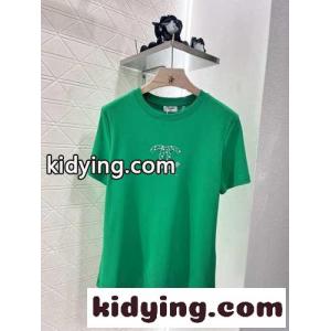 シンプル ロゴ入り シャネル コピーブランド Tシャツ コピー コットン 半袖Tシャツ グリーンkid26KjmCea