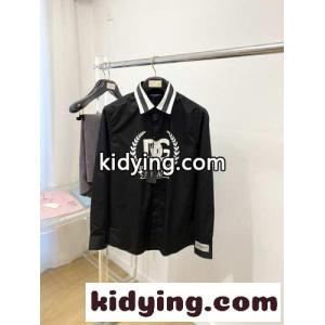 カジュアル ドルチェ&ガッバーナ コピー シャツ コピー プリント ロングスリーブシャツ ブラックkid26KP9LPn