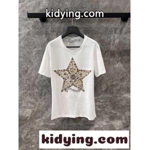 ディオール コピートップス偽物 星プリント Tシャツ 半袖 100％綿 シンプル レディース ホワイトkid264jGzKn
