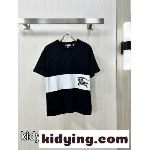 EKD ストライプ コットンTシャツ バーバリー スーパーコピー Tシャツ  コピー ブラックkid26THrmui