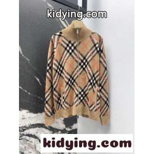 チェック ウール ジップカーディガン バーバリー ブランド コピー ニット コピー ユニセックス キャメルkid26eiaW1D