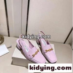 チェーン付き パテントレザー スリングバックパンプス ジミーチュウ コピー パンプス スーパーコピー ピンクkid26WveSTD