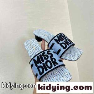 人気 おしゃれ Dway ヒールスライド クリスチャン・ディオール コピーブランド サンダル コピー ミュール ブルーkid26uiWHbe