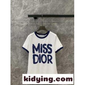 クリスチャン・ディオール コピー Tシャツ コピー 人気 Miss dior コピー コットン 半袖Tシャツkid26zmumia