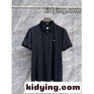 洗練された コットンピケ ポロシャツ ドルチェ&ガッバーナ スーパーコピー Tシャツ コピー ブラックkid2655jqee