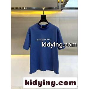 快適 コットン 半袖Tシャツ ジバンシィ コピー Tシャツ コピー ロゴプリント ブルーkid26meOrmm
