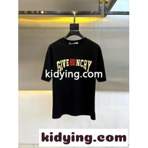 カジュアル クルーネック コットン ジバンシィ コピー Tシャツ コピー ブラックkid26PjueWn