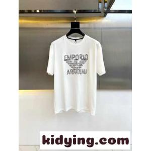 アルマーニ コピーブランド Tシャツ コピー カジュアル ロゴ入り 半袖Tシャツ ホワイトkid260ne4Dm