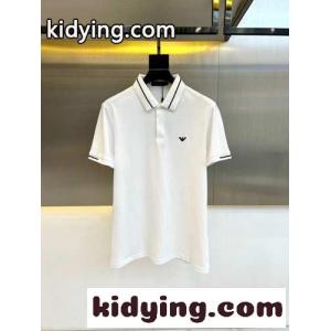 コットンピケ ポロシャツ アルマーニ コピー Tシャツ コピー 半袖トップス ホワイトkid26LvmCam