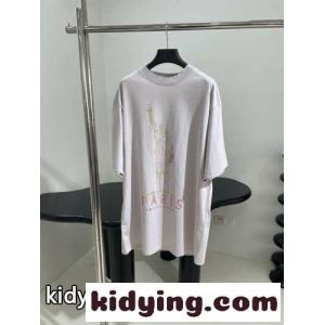 バレンシアガ コピーブランド Tシャツ コピー 人気 カジュアル プリント 半袖Tシャツ ユニセックスkid26v8nuye