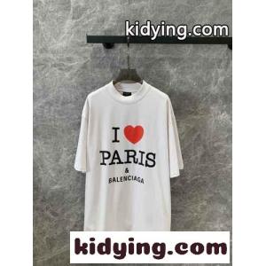 カジュアル プリント オーバーサイズ 半袖Tシャツ バレンシアガ スーパーコピー Tシャツ コピー ホワイトkid26HbWP5f