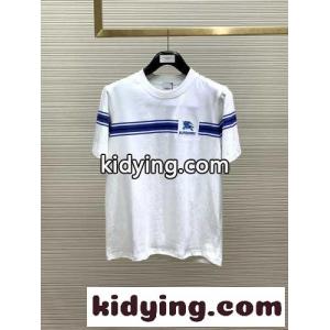 おしゃれ ストライプ コットンTシャツ バーバリー コピー Tシャツ コピー 半袖 トップス ホワイトkid26nW5feC