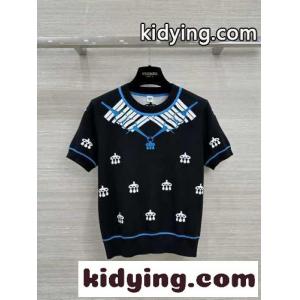上質で快適な着心地♪ショートスリーブニット エルメス コピー ニット コピー ブラックkid26X1rG9D
